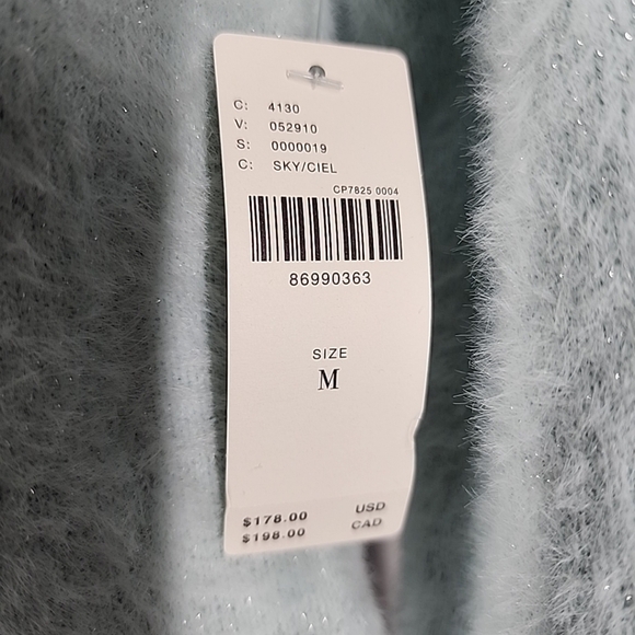 Anthropologie The Thea Long-Sleeve Eyelash Twofer Sweater Dress Size Medium Blue - Picture 3 of 11